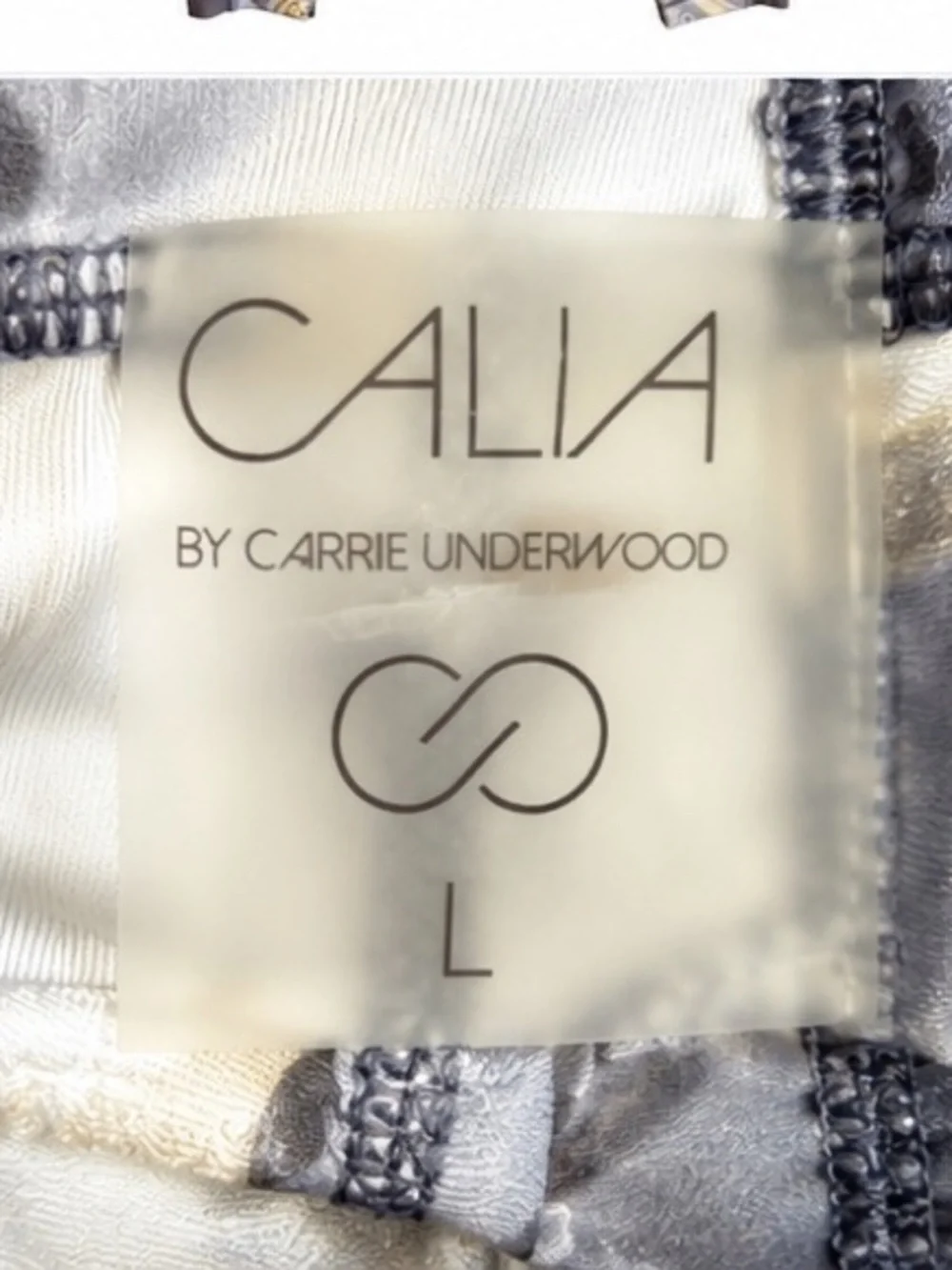 Calia by Carrie Underwood Gray Abstract Print Ruched Mesh Leggings Size Large